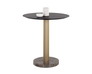 Monaco Counter Table - Gold - Grey Marble / Charcoal Grey 108670 Sunpan