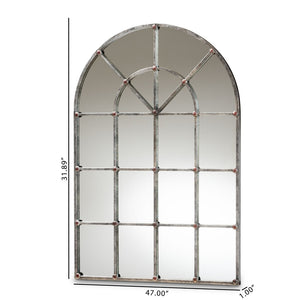Baxton Studio Baxton Studio Newman Vintage Farmhouse Arched Mirror - Antique Silver Finish for Timeless Elegance RTB1358-2
