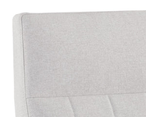 Sunpan Coelho Mid-Century Lounge Chair Vertically Tufted Fabric Seat with Matte Black Steel Base 108727