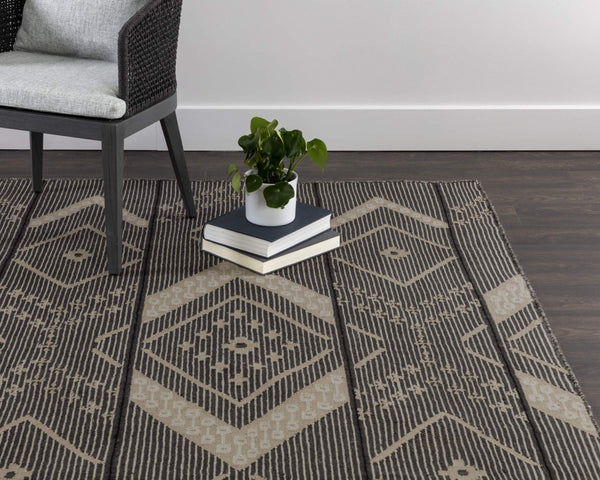 Sunpan Asana Hand-Woven Recycled PET Medallion Area Rug for Dining Rooms and Home Offices 108751