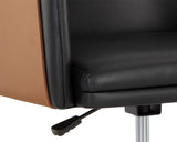 Carter Office Chair - Napa Black / Napa Cognac 108757 Sunpan