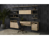 Ambrose Modular Wall Desk - Rustic Oak - Black 108795 Sunpan