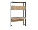 Ambrose Modular Wall Desk - Rustic Oak - Black 108795 Sunpan