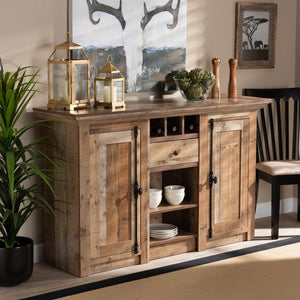 Baxton Studio Baxton Studio Rustic Wood 2-Door Sideboard Buffet - Farmhouse Charm with Industrial Style & Storage BH-001-Yosemile Oak-Buffet
