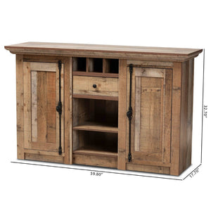 Baxton Studio Baxton Studio Rustic Wood 2-Door Sideboard Buffet - Farmhouse Charm with Industrial Style & Storage BH-001-Yosemile Oak-Buffet