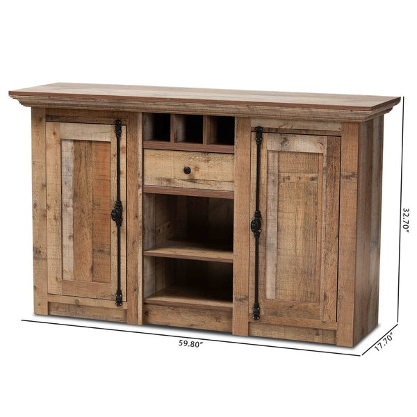 Baxton Studio Baxton Studio Rustic Wood 2-Door Sideboard Buffet - Farmhouse Charm with Industrial Style & Storage BH-001-Yosemile Oak-Buffet