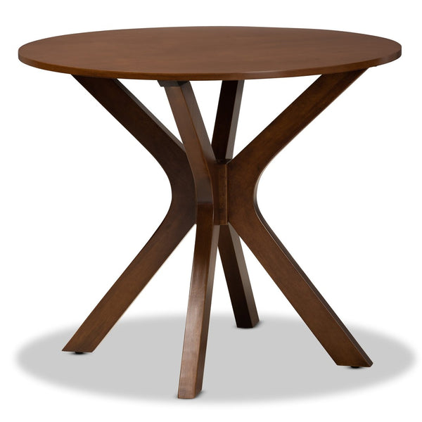 Baxton Studio Baxton Kenji Modern Round Wood Dining Table with Warm Finish, Seats 4, Perfect for Any Space Walnut 34-Inch-Wide RH7208T-Walnut-35-IN-DT