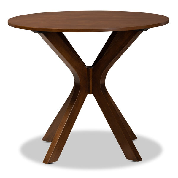 Baxton Studio Baxton Kenji Modern Round Wood Dining Table with Warm Finish, Seats 4, Perfect for Any Space Walnut 34-Inch-Wide RH7208T-Walnut-35-IN-DT