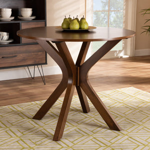 Baxton Studio Baxton Kenji Modern Round Wood Dining Table with Warm Finish, Seats 4, Perfect for Any Space Walnut 34-Inch-Wide RH7208T-Walnut-35-IN-DT
