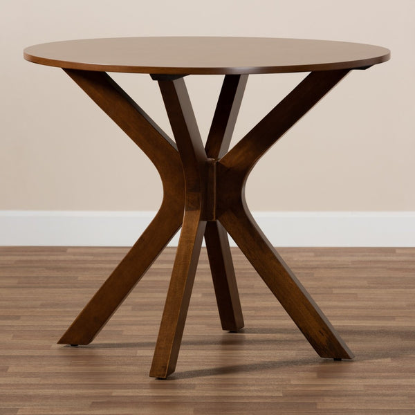 Baxton Studio Baxton Kenji Modern Round Wood Dining Table with Warm Finish, Seats 4, Perfect for Any Space Walnut 34-Inch-Wide RH7208T-Walnut-35-IN-DT