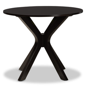 Baxton Studio Baxton Kenji Modern Round Wood Dining Table with Warm Finish, Seats 4, Perfect for Any Space Dark 34-Inch-Wide RH7208T-Dark Brown-35-IN-DT