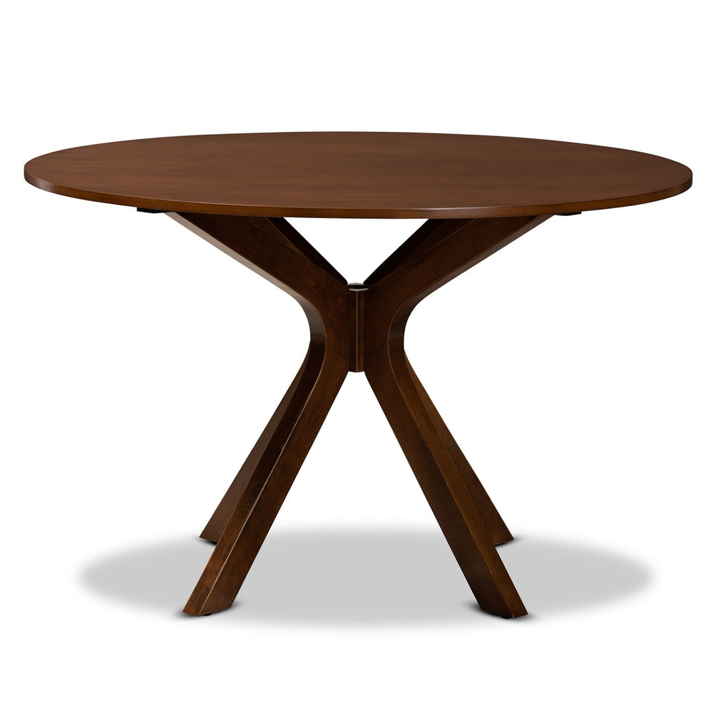 Baxton Studio Baxton Kenji Modern Round Wood Dining Table with Warm Finish, Seats 4, Perfect for Any Space Walnut 45-Inch-Wide RH7208T-Walnut-48-IN-DT