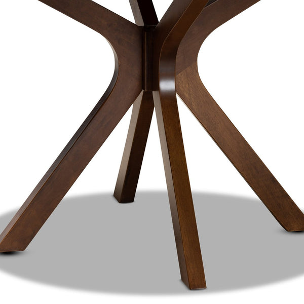 Baxton Studio Baxton Kenji Modern Round Wood Dining Table with Warm Finish, Seats 4, Perfect for Any Space Walnut 45-Inch-Wide RH7208T-Walnut-48-IN-DT
