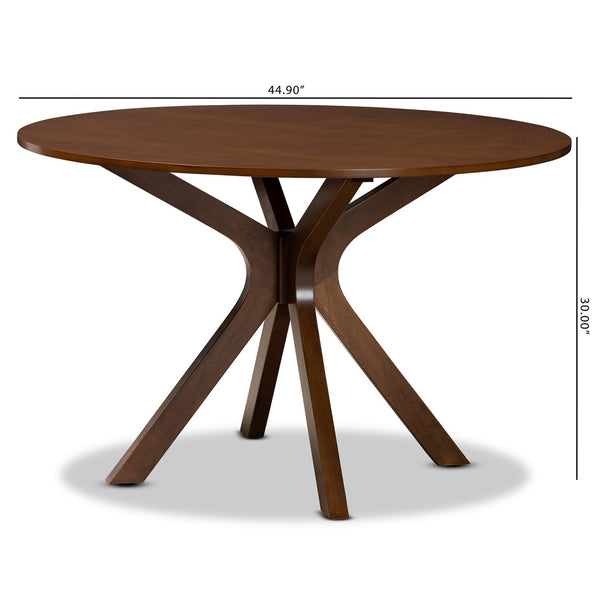 Baxton Studio Baxton Kenji Modern Round Wood Dining Table with Warm Finish, Seats 4, Perfect for Any Space Walnut 45-Inch-Wide RH7208T-Walnut-48-IN-DT