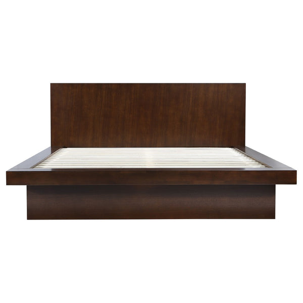 English Elm Tokyo Cappuccino King Panel Bed With Led Lighting - Elegant Design, Cozy Ambiance, Timeless Style B062S00676-GIGA