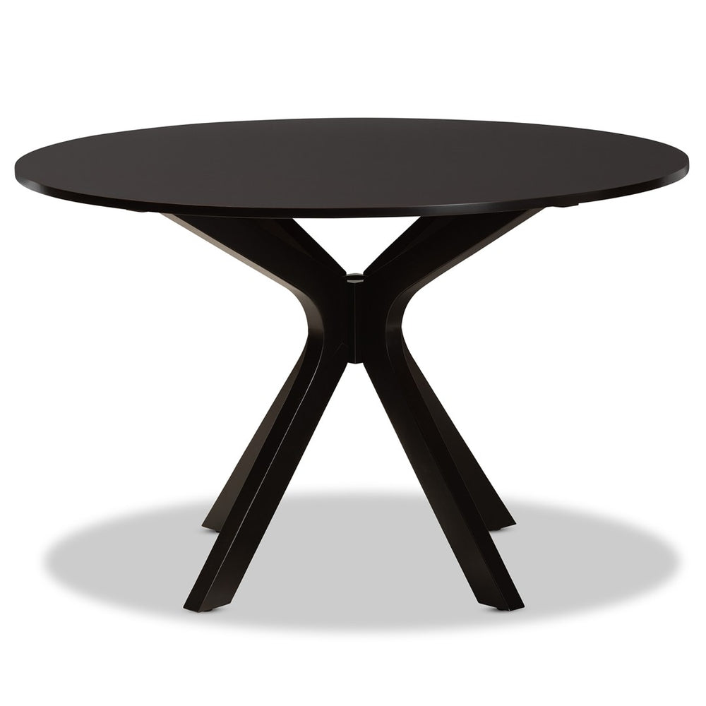 Baxton Studio Baxton Kenji Modern Round Wood Dining Table - Dark Brown Finish, Seats 6, Perfect for Elegant Gatherings RH7208T-Dark Brown-48-IN-DT