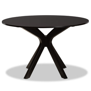 Baxton Studio Baxton Kenji Modern Round Wood Dining Table - Dark Brown Finish, Seats 6, Perfect for Elegant Gatherings RH7208T-Dark Brown-48-IN-DT