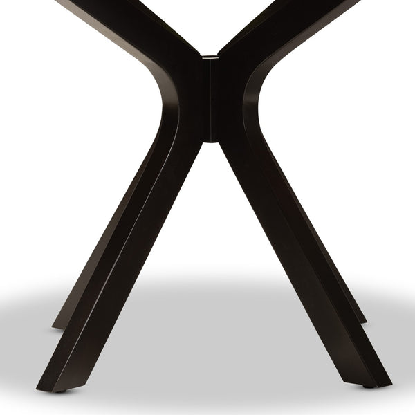 Baxton Studio Baxton Kenji Modern Round Wood Dining Table - Dark Brown Finish, Seats 6, Perfect for Elegant Gatherings RH7208T-Dark Brown-48-IN-DT