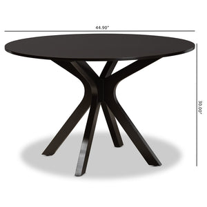 Baxton Studio Baxton Kenji Modern Round Wood Dining Table - Dark Brown Finish, Seats 6, Perfect for Elegant Gatherings RH7208T-Dark Brown-48-IN-DT