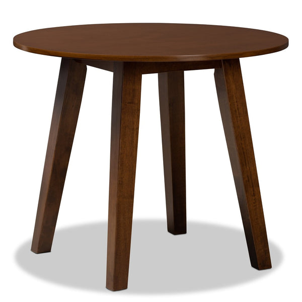 Baxton Studio Baxton Modern Round Wood Dining Table for Small Spaces - Stylish Walnut Finish & Comfortable Seating Ela Walnut RH7230T-Walnut-35-IN-DT