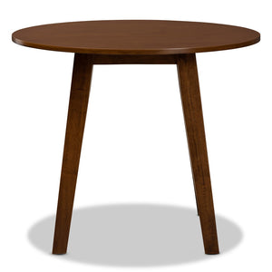 Baxton Studio Baxton Modern Round Wood Dining Table for Small Spaces - Stylish Walnut Finish & Comfortable Seating Ela Walnut RH7230T-Walnut-35-IN-DT