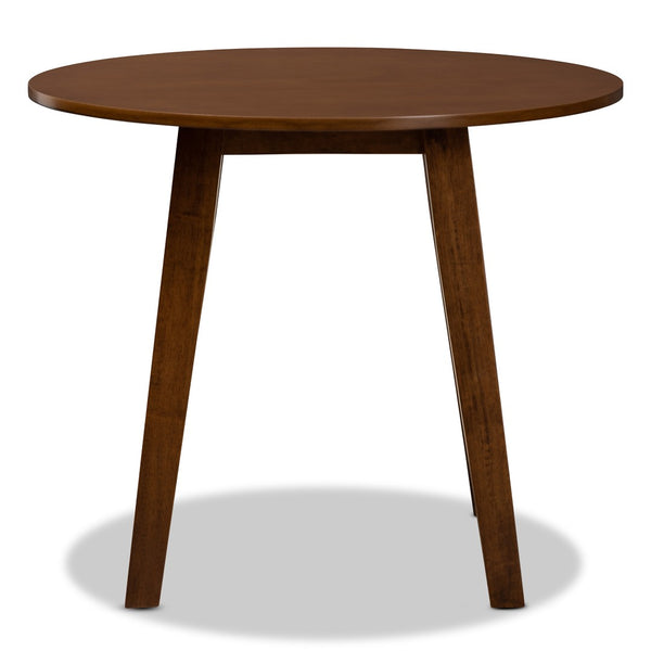 Baxton Studio Baxton Modern Round Wood Dining Table for Small Spaces - Stylish Walnut Finish & Comfortable Seating Ela Walnut RH7230T-Walnut-35-IN-DT