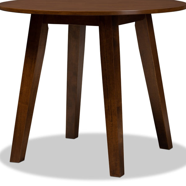 Baxton Studio Baxton Modern Round Wood Dining Table for Small Spaces - Stylish Walnut Finish & Comfortable Seating Ela Walnut RH7230T-Walnut-35-IN-DT