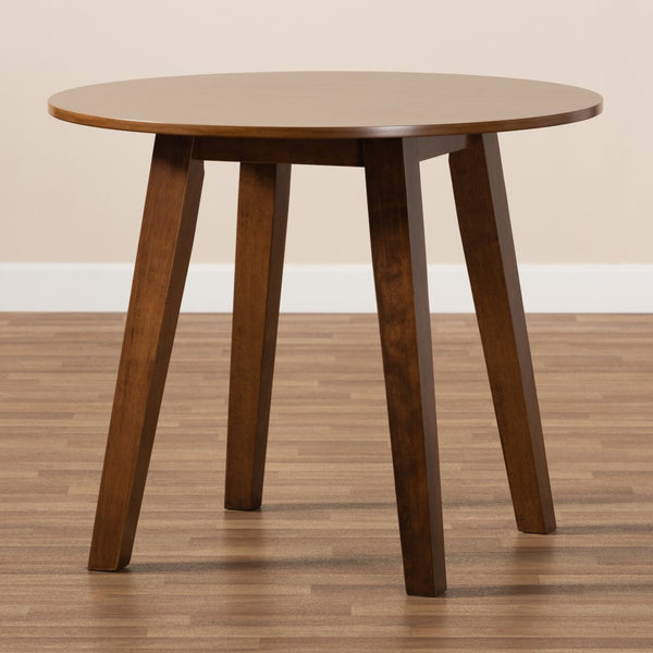 Baxton Studio Baxton Modern Round Wood Dining Table for Small Spaces - Stylish Walnut Finish & Comfortable Seating Ela Walnut RH7230T-Walnut-35-IN-DT