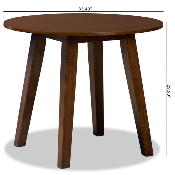 Baxton Studio Baxton Modern Round Wood Dining Table for Small Spaces - Stylish Walnut Finish & Comfortable Seating Ela Walnut RH7230T-Walnut-35-IN-DT