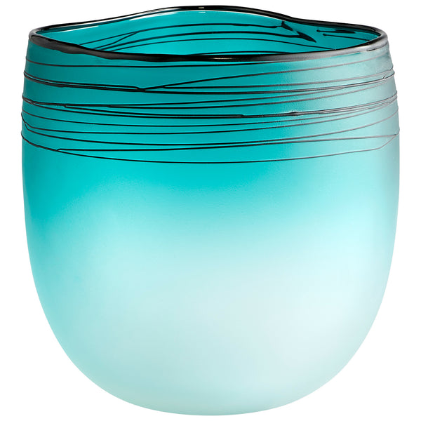 Kapalua Vase Blue and White 10895 Cyan Design