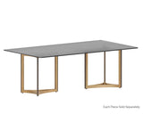 Glass Dining Table Top - Rectangular - Smoke Grey - 96" 108952 Sunpan