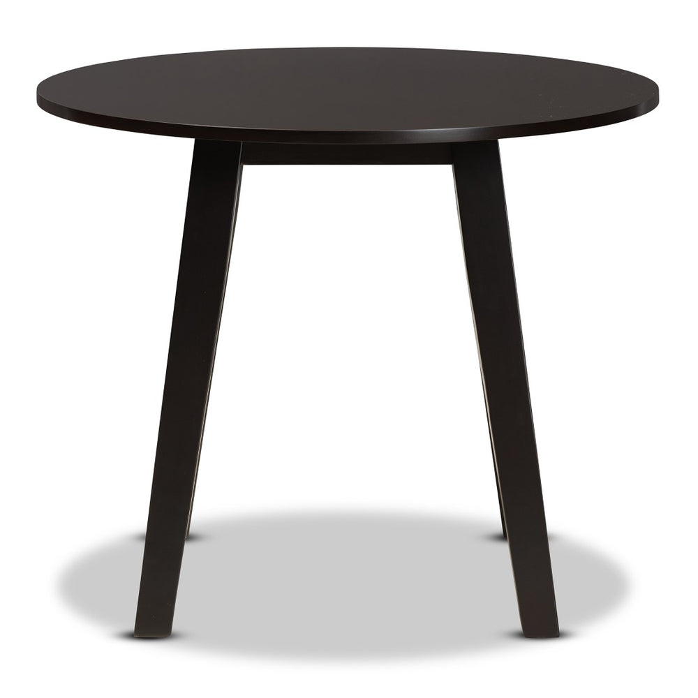 Baxton Studio Baxton Modern Round Wood Dining Table for Small Spaces - Stylish Walnut Finish & Comfortable Seating Ela Dark RH7230T-Dark Brown-35-IN-DT