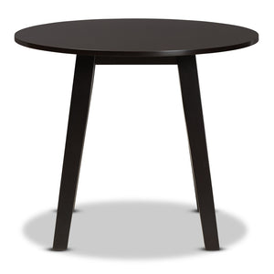 Baxton Studio Baxton Modern Round Wood Dining Table for Small Spaces - Stylish Walnut Finish & Comfortable Seating Ela Dark RH7230T-Dark Brown-35-IN-DT