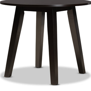Baxton Studio Baxton Modern Round Wood Dining Table for Small Spaces - Stylish Walnut Finish & Comfortable Seating Ela Dark RH7230T-Dark Brown-35-IN-DT