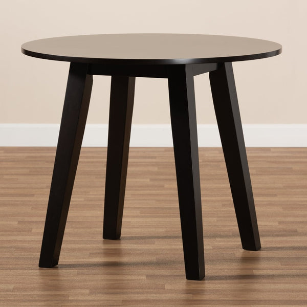 Baxton Studio Baxton Modern Round Wood Dining Table for Small Spaces - Stylish Walnut Finish & Comfortable Seating Ela Dark RH7230T-Dark Brown-35-IN-DT
