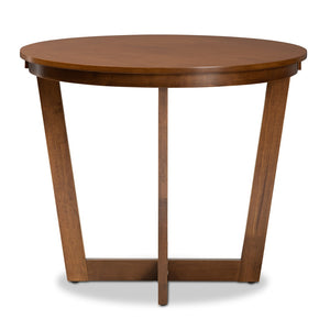 Baxton Studio Baxton Studio Alayna Round Wood Dining Table - Modern Walnut Finish for Compact Spaces & Style RH7048T-Walnut-35-IN-DT
