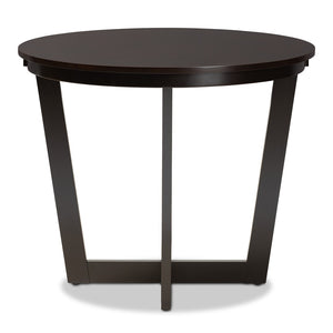 Baxton Studio Baxton Studio Alayna Round Wood Dining Table - Modern Dark Brown Finish for Elegant Gatherings RH7048T-Dark Brown-35-IN-DT