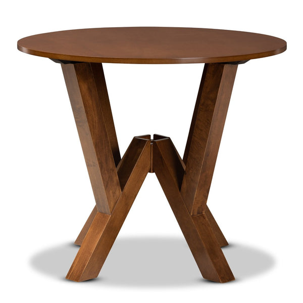 Baxton Studio Baxton Studio Irene Round Wood Dining Table - Modern Walnut Finish, Seats 4, Stylish & Space-Saving RH7231T-Walnut-35-IN-DT