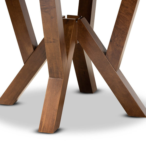 Baxton Studio Baxton Studio Irene Round Wood Dining Table - Modern Walnut Finish, Seats 4, Stylish & Space-Saving RH7231T-Walnut-35-IN-DT