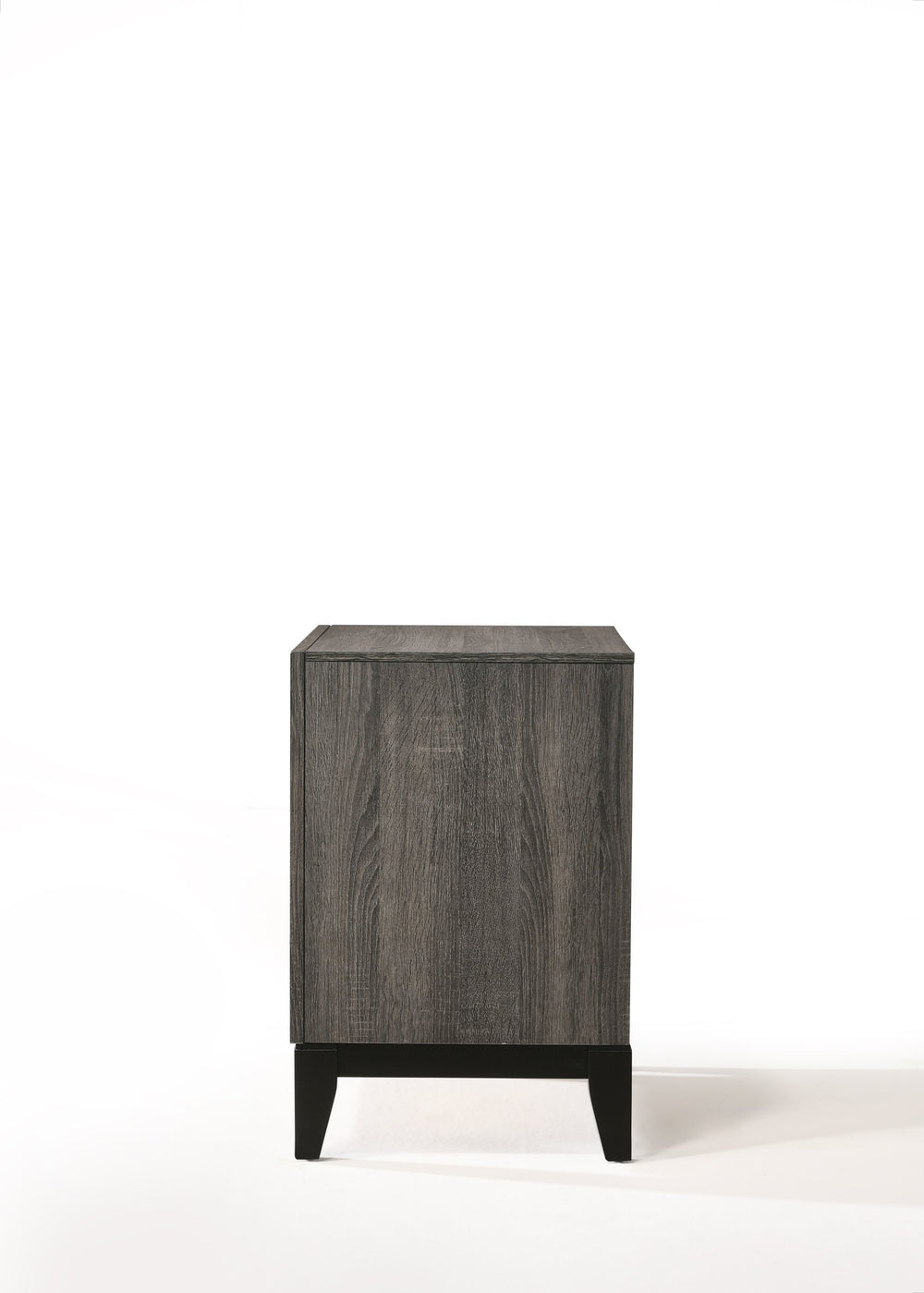 English Elm Valdemar Weathered Gray Nightstand with 2 Spacious Drawers, Dovetail Construction, Nickel Handles B2726P271651
