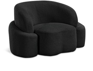 Principessa Black Boucle Fabric Chair 108Black-C Meridian Furniture