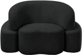 Principessa Black Boucle Fabric Chair 108Black-C Meridian Furniture