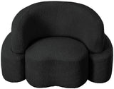 Principessa Black Boucle Fabric Chair 108Black-C Meridian Furniture