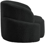 Principessa Black Boucle Fabric Chair 108Black-C Meridian Furniture