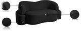 Principessa Black Boucle Fabric Loveseat 108Black-L Meridian Furniture