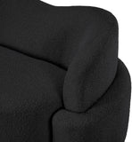 Principessa Black Boucle Fabric Loveseat 108Black-L Meridian Furniture