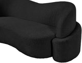 Principessa Black Boucle Fabric Loveseat 108Black-L Meridian Furniture