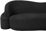 Principessa Black Boucle Fabric Loveseat 108Black-L Meridian Furniture