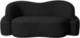 Principessa Black Boucle Fabric Loveseat 108Black-L Meridian Furniture