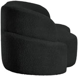 Principessa Black Boucle Fabric Loveseat 108Black-L Meridian Furniture